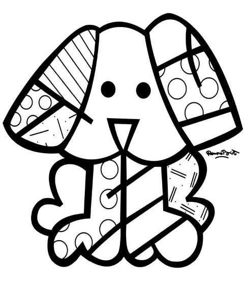 romero britto eserleri boyama sayfasi (7) | Obras de romero britto