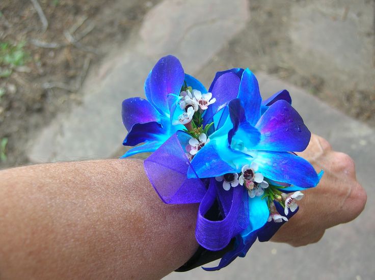 8 Best Wedding Ideas Images On Pinterest Blue Orchids For Wedding Arrangments Tie Dye Orchid Wrist Corsage 26 00 As Shown