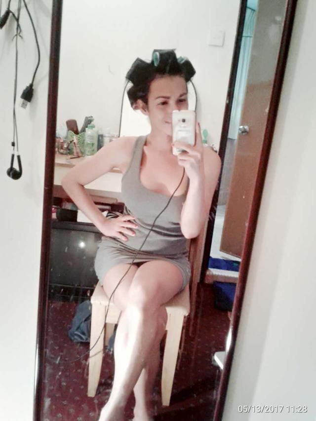 hair in roller transgender lover tranny