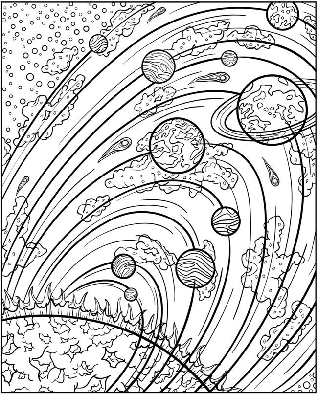 Exploring the Solar System Dover Nature Coloring Book