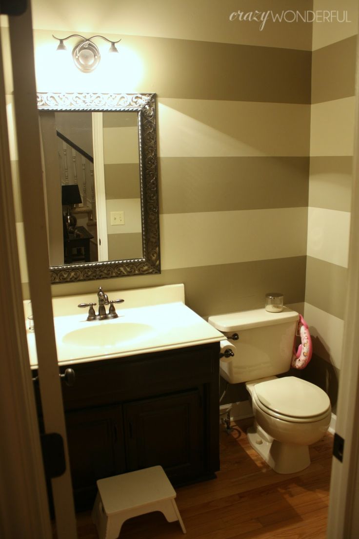 Good Main Floor Bathroom Ideas Part - 4: Powderroom | Still Like The Idea Of Stripes, But They No Longer Match The Main