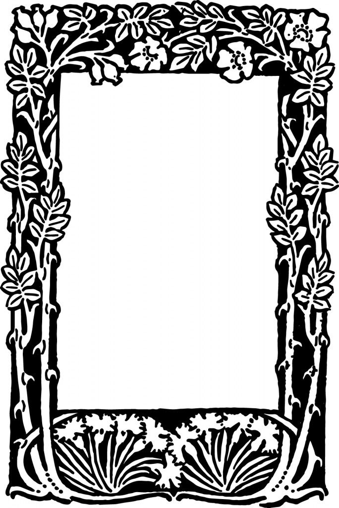 free vector floral border frame art deco borders printable index card