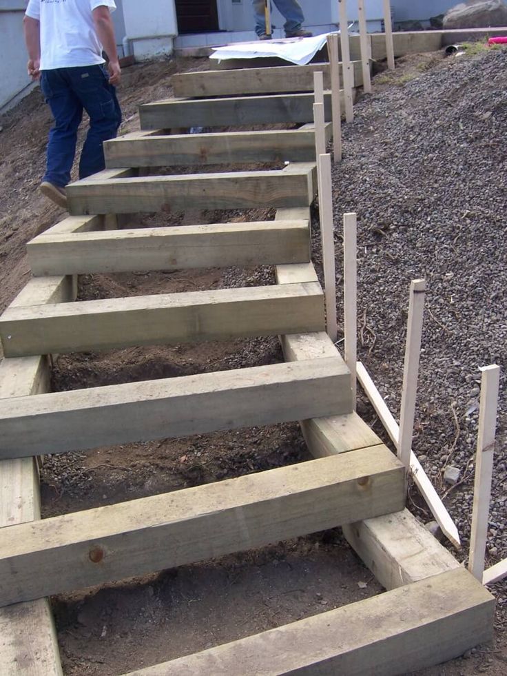 косоур лестница | Landscape timbers, Garden steps, Garden stairs Косоур