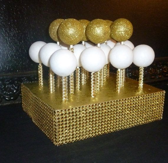 Gold Foil Cake Pop Stand Lollipop Holder Rustic Shabby Hollywood Glam Chic Wedding Candy Bar Table NYE Party Decor New Years Decoration Gold Foil Cake Pop Stand Lollipop Holder Rustic Shabby Hollywood Glam Chic Wedding Candy Bar Table NYE Party Decor New Years Decoration