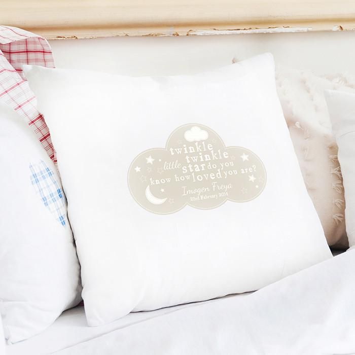 Personalised 'Twinkle Twinkle Little Princess pillows, hearts, stars, moons