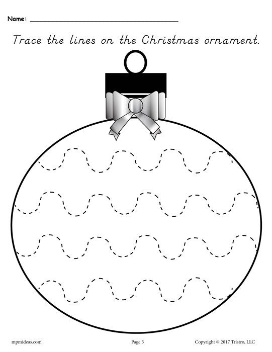 FREE Printable Christmas Ornament Line Tracing Worksheets Nursery Christmas Ornament Tracing Worksheet With Narrow Wavy Lines - FREE Printable Christmas Ornament Line Tracing Worksheets Nursery