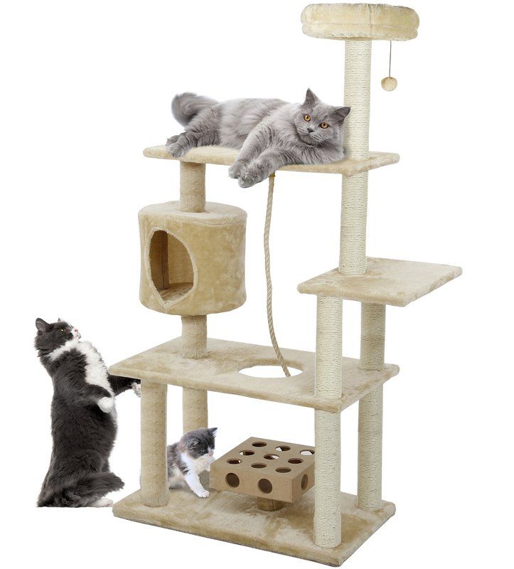 55 Brayden Deluxe Cat Tree Cat Tree House Pet Tiger Cats And Kittens