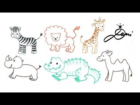 Ganz Einfach Tiere Zeichnen Zoo Schnell Malen How To Draw Animals Kak Se Risuvat Lesni Zhivo Youtube Animal Drawings Drawings Zoo