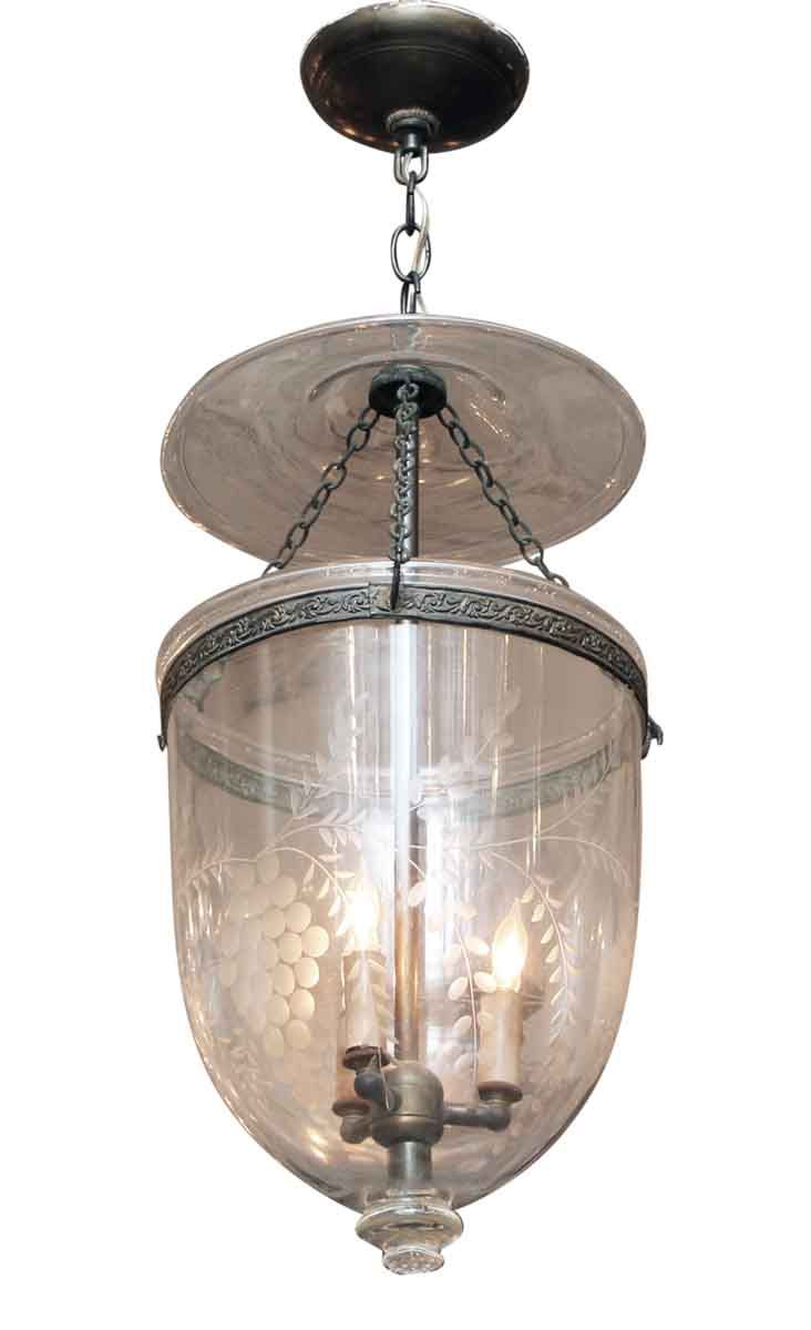 etched clear glass bell jar pendant light ideas for the house