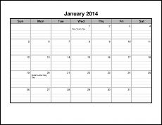 CalendarsThatWork.com - Be Dependable: Write it Down on a Printable Calendar- lined calendar- landscape