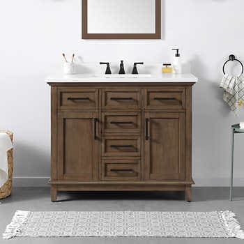 OVE Decors Dylan 42" Bath Vanity | Brown bathroom vanity, Bath vanities