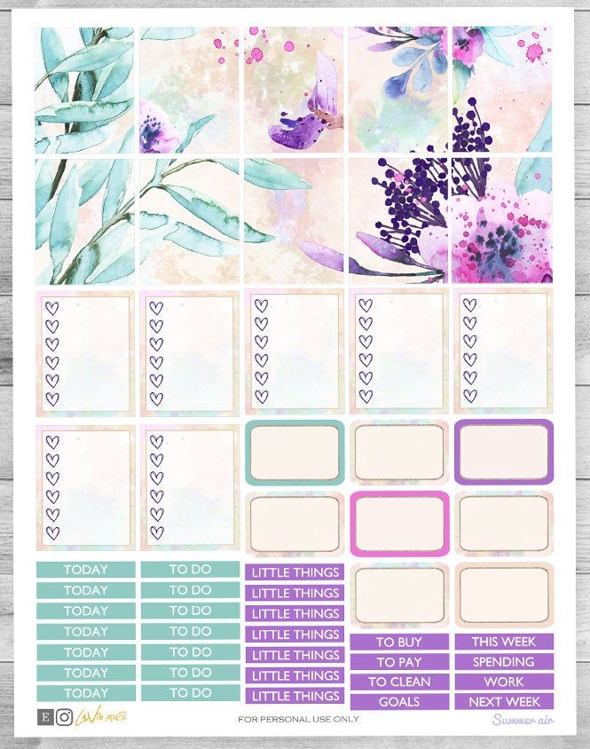 Work Printable Planner Stickers Watercolor Work Stickers Cut Files Erin Condren Planner Stickers