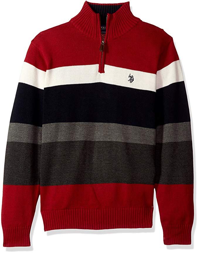 X-Future Mens Striped 1/4 Zipper Winter Pullover Slim Knitting Turtleneck Sweater X-Future Mens Striped 1/4 Zipper Winter Pullover Slim Knitting Turtleneck Sweater