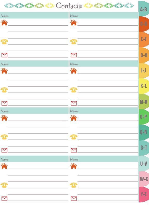 cute printable address book vatoz atozdevelopment co