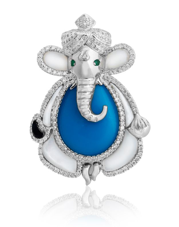 Collar con Colgante Divina Lord GANESHA OM Lucky Elefante India Cadena Joyería Hindú