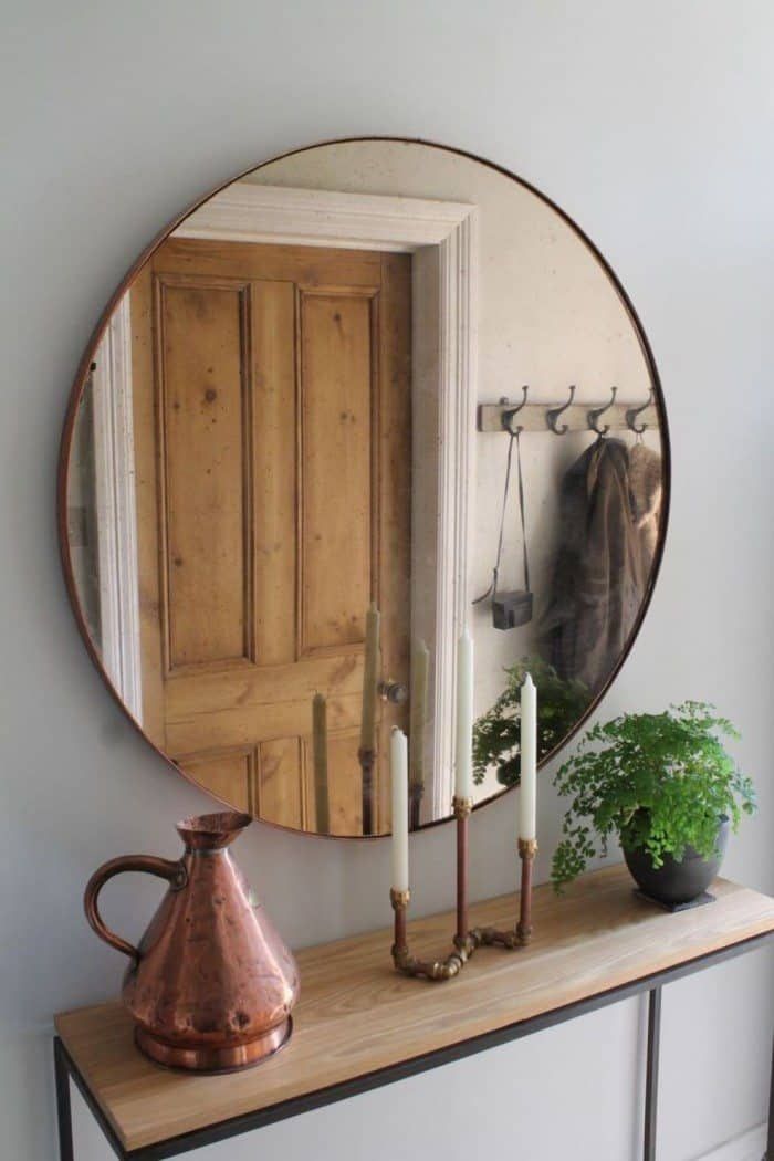 Hanging A Mirror Over Furniture Hallway Decorating House Interior Hallway Decorating, How High To Hang Round Mirror Over Console Table