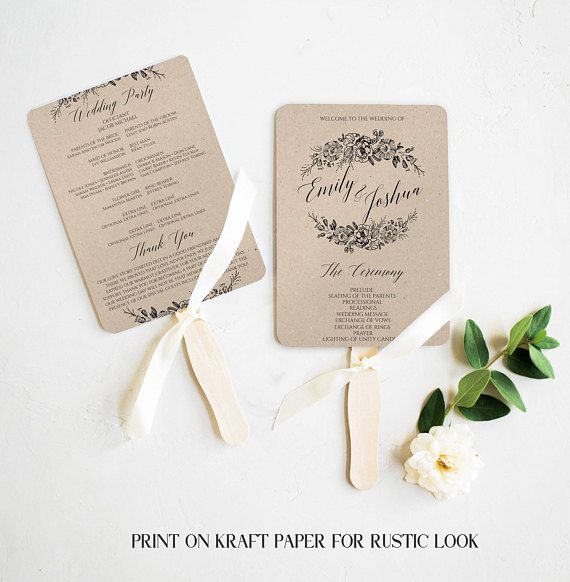 Rustic Wedding Program Fan Template, Printable #weddings #invitation @EtsyMktgTool http://etsy.me/2z9Aq4P #rusticwedding #rusticprogramfan