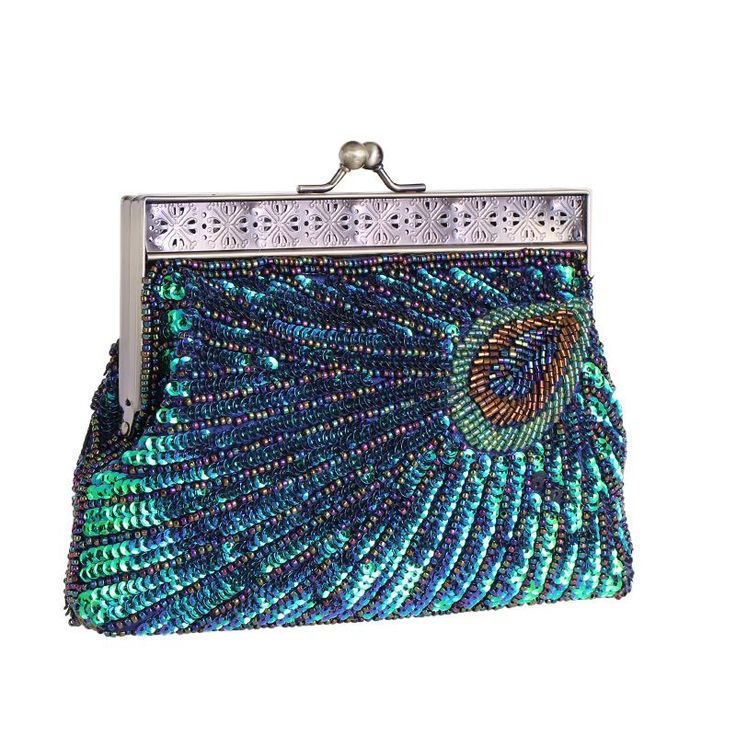 Scintillantes Vert Paillettes Perlage Pochette 2020 | Clutch bag