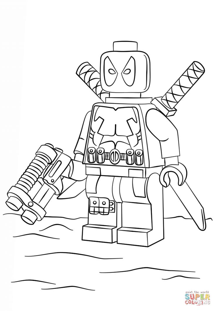 Download Lego Deadpool | Super Coloring | Lego coloring pages, Avengers coloring pages, Lego coloring