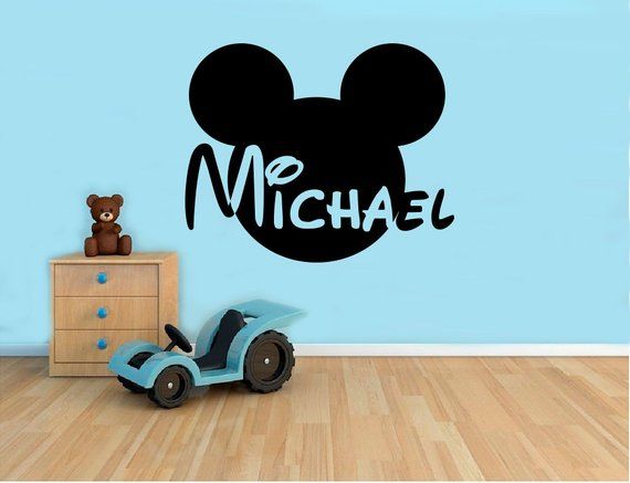 MICKEY cute cartoon Kids nursery souris COOL Wall Art Stickers Décalque Vinyle Chambre
