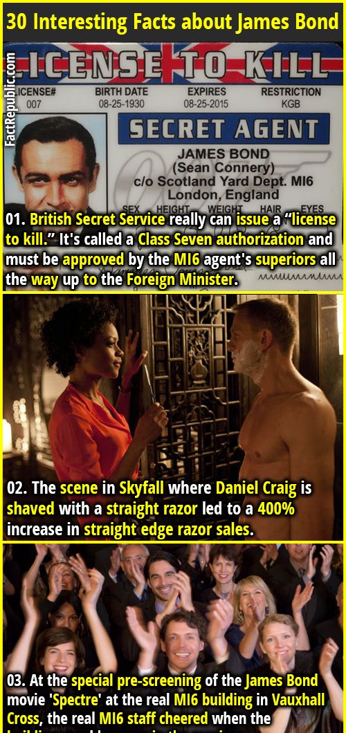 30 interesting facts about james bond articles pinterest fun