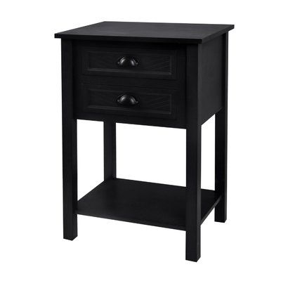 Occasional Coffee Table In Black Finish With Storage Basket By