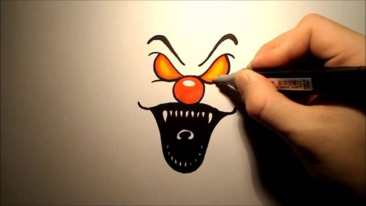 2002020 | Scary things to draw, Evil clowns, Drawing for beginners