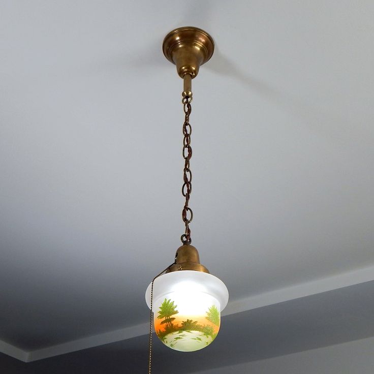 Vintage Painted And Textured Brass Pendant Ceiling Light Fixture Lights Painting Ceiling Pendant Lights, How To Install Vintage Light Fixture