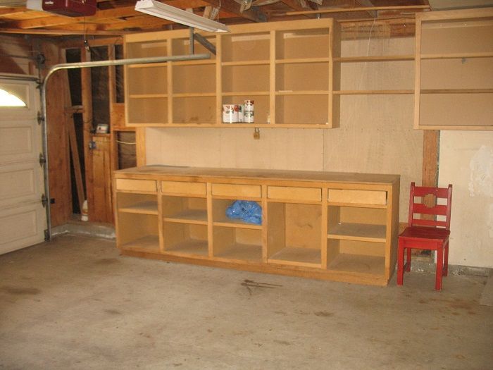 20 Best Garage Images On Pinterest Tools Shelving Units Stunning Garage Workbench Made Of Wood Combined With Upper Shelving Unit And Style Ceiling Exposed Beams Photograph Pavilion Plans Backyard