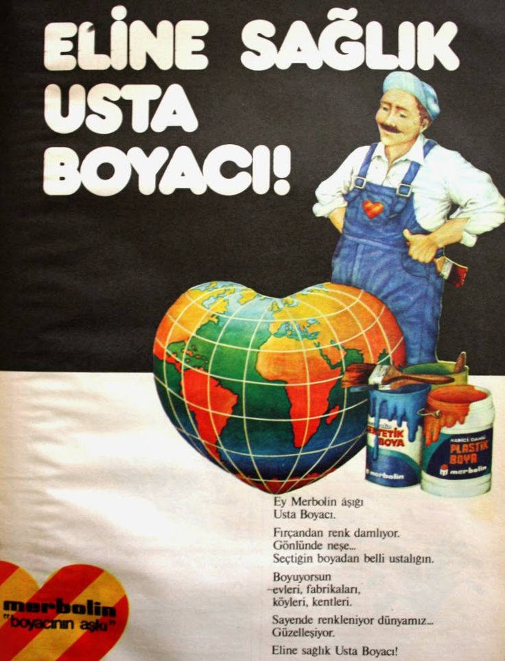 oguz topoglu merbolin usta boyaci 1977 nostaljik eski reklamlar reklam poster renkler