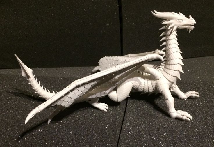 Seven the Articulated Dragon scale fabric wing 3d printed by notazero