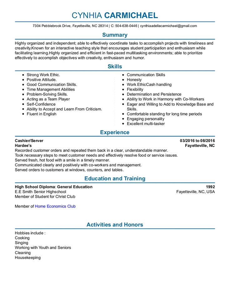 i need a resume fast