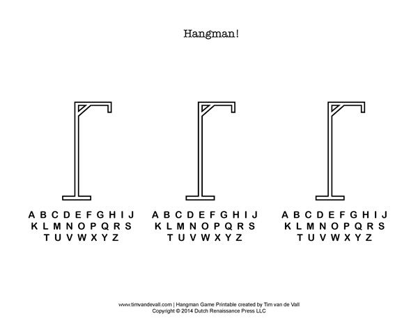blank le pendu templates with alphabets for practicing saying and