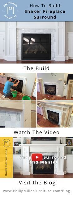 DIY instructions to build a shaker style fireplace surround and mantel. This is ...