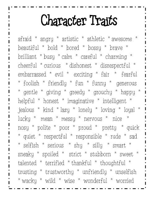 list of personal attributes
