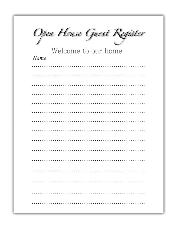 realtor open house sign in sheet