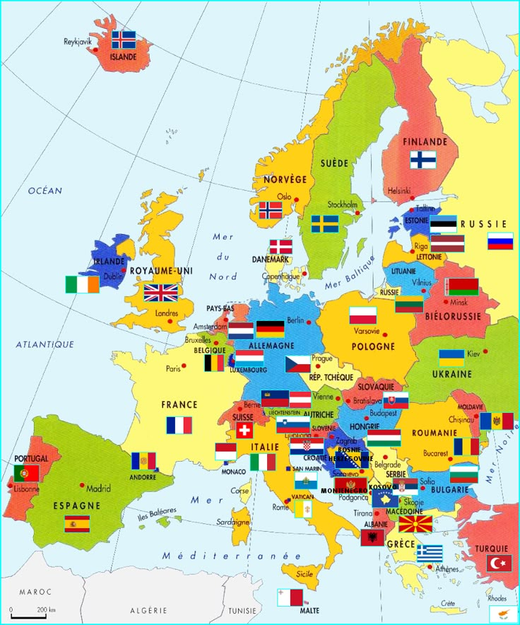 L'Europe  Géographie, Carte europe pays, Carte europe