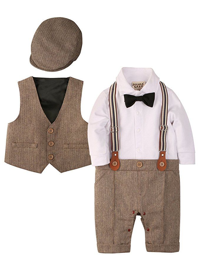 ZOEREA Baby Jungen Strampler Kleidung Set Hosen Fliege Anzug mit Hut Cute Jumpsuit Outfit Body ZOEREA Baby Jungen Strampler Kleidung Set Hosen Fliege Anzug mit Hut Cute Jumpsuit Outfit Body