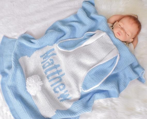 Personalised Embroidered Super Soft Baby Breathable Blanket Newborn Gift White