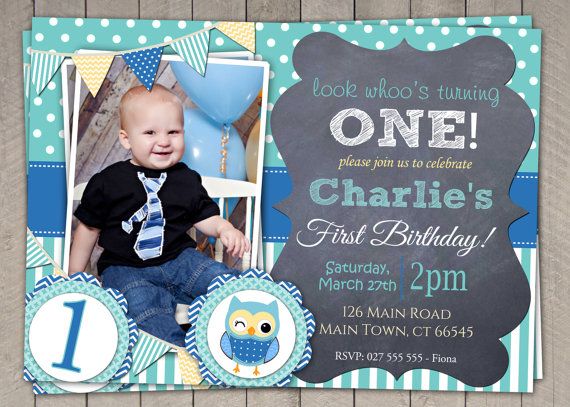 boys blue owl 1st birthday invitation by invitaitonsbylittlep
