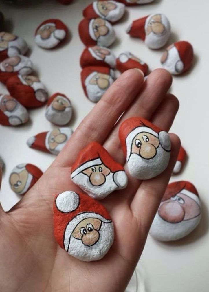 Santa Claus Painted Rock