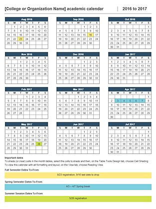 2016 2017 academic calendar academic calendar school microsoft office templates online