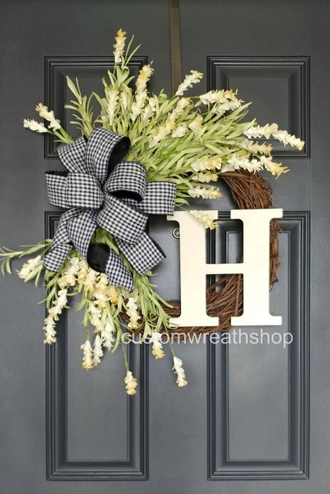 Floral Wreath, Home Decor Easter Wreath Country Farmhouse Spring Wreath Front Door Wreath