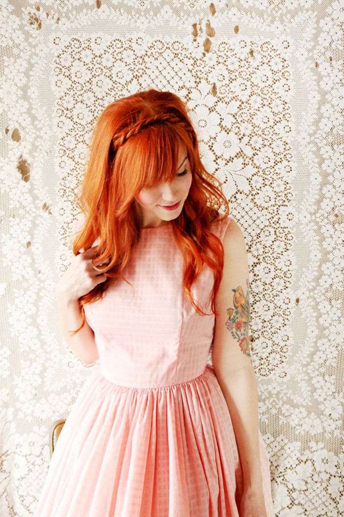 Cute redhead sissy long hair