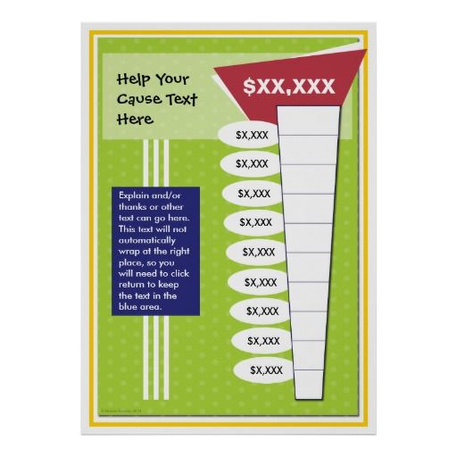 fun and colorful chart zazzle com fundraising goal fundraising chart ideas