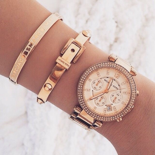 Statement Gold Watch Michel Kors Good Match With Others Statement Gold Watch Michel Kors Good Match With Others Bracelets Spring Summer Fashion For Women Trends In 2018 Pinterest Jewelry
