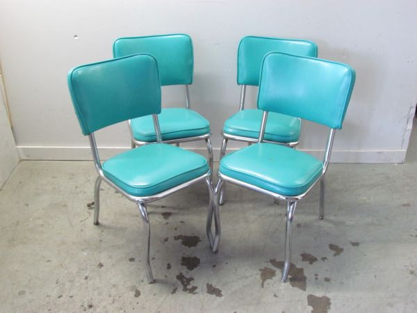28 Best Home: Dining Room Images On Pinterest Vintage Kitchen Set of Four Vintage Turquoise Dinette Chairs | Estate Store, Community Warehouse, Portland OR - 28 Best Home: Dining Room Images On Pinterest Vintage Kitchen