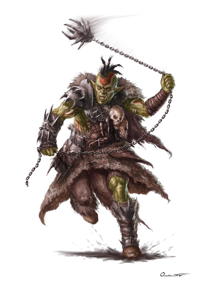 pic Fantasy Art Half Orc Cleric character art