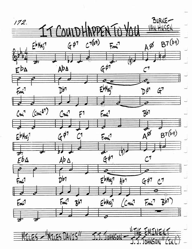 jazz standard realbook chart it could happen to you jazz alice in wonderland jazz chart