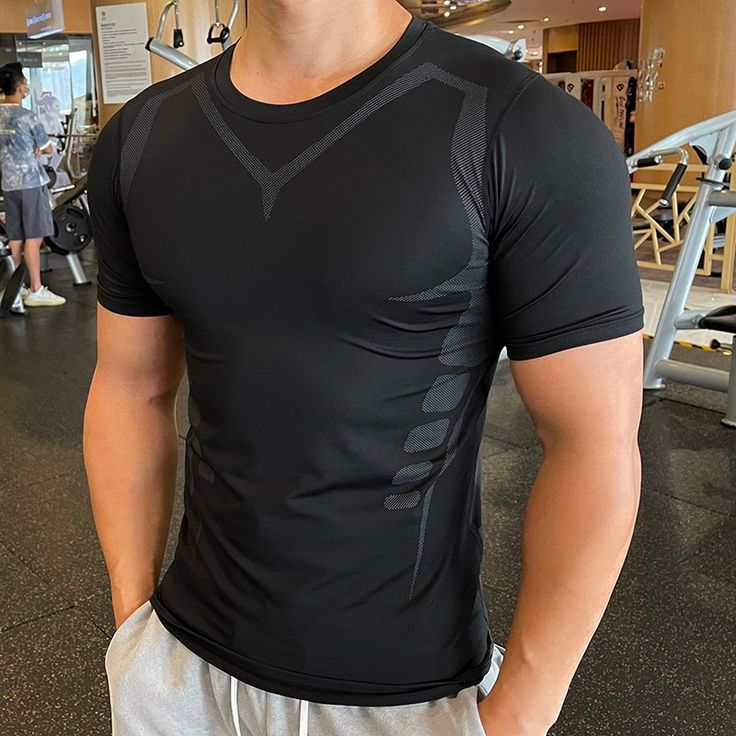 Compression bodybuilding shop shirt men